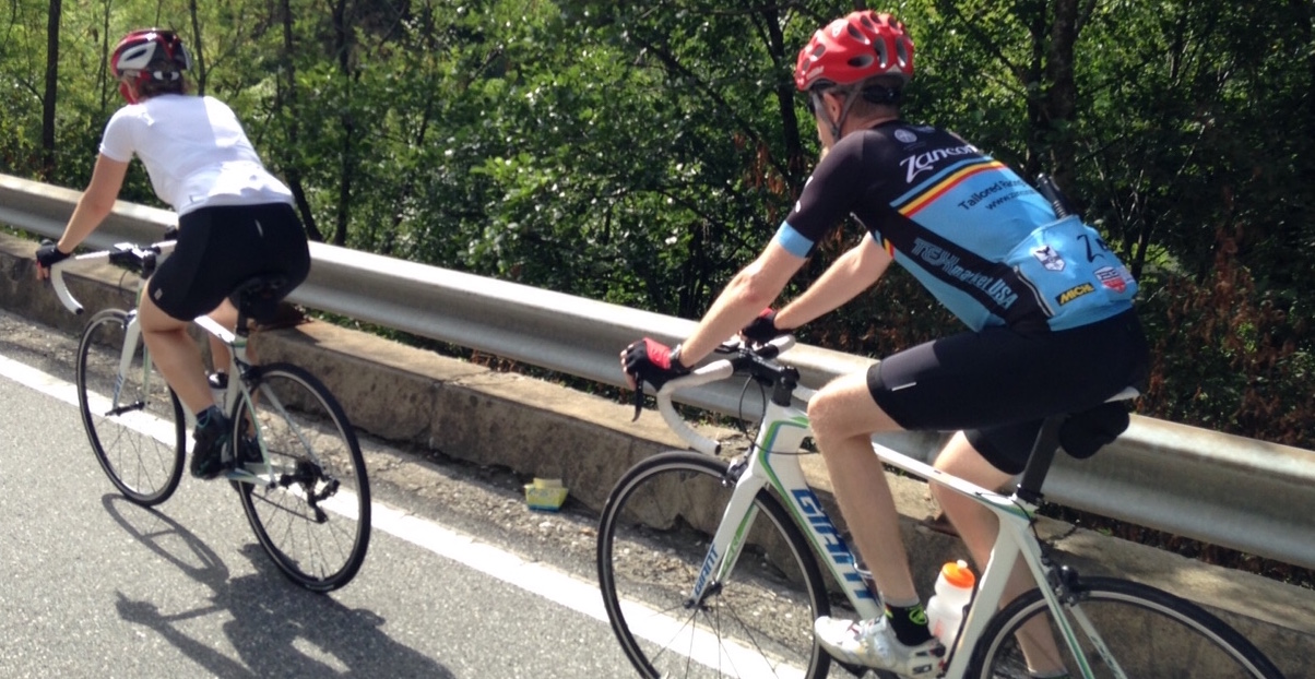 Jorn & Claudia from NY climbing Lucca mountains