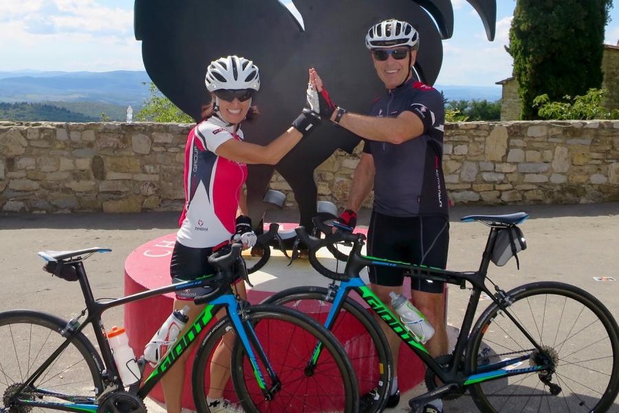 Mr.&Ms. Fortin from Canada enjoying Toscana by road bike... 
