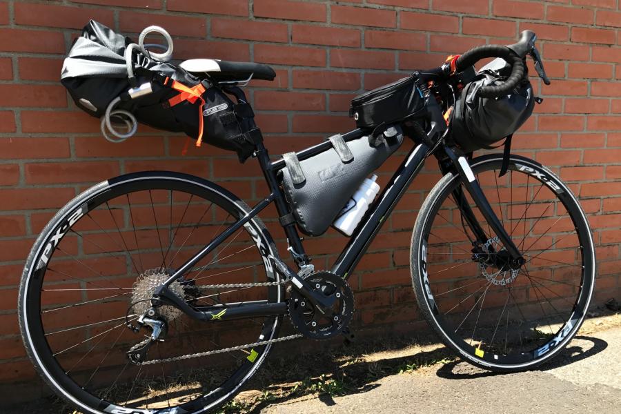 Our Gravel bike full ORTLIEB bags equipped is ready to start for a Toscana ride