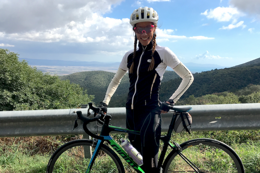 Lizzi from NY riding Maremma hills with TCR Adv. PRO Di2