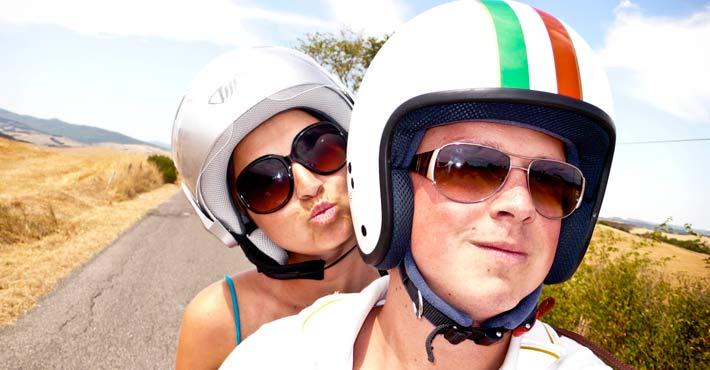 Young couple from Belgium booked Vespa Tour San Gimignano (Day2)