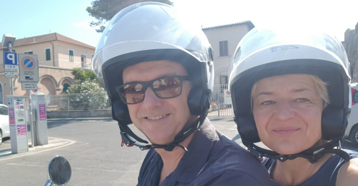 Frank & wife enjoying Isola d'Elba with our GTS Supertech